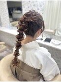 袴ヘア/編み下ろし/ポニーテール/アップヘア/ヘアセット