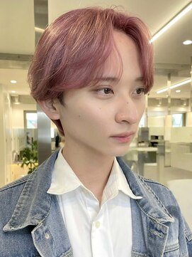 サンクマーケット 渋谷(cinq MARKET) 渋谷メンズブリーチカラーミルクティーベージュセンターパート