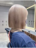 ボブショートボブ縮毛矯正ベージュグレージュ門前仲町