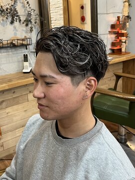 プランツヘアー メンズパーマ×ハイライトカラー