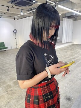 スーパーシーン(SUPER SCENE) 着物ヘア/ダークアッシュ/ミディアムレイヤーカット/宜野湾