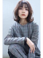 ムウ 難波(MOU) ボブクールショート前髪イメチェンピンクベージュ30代40代50代