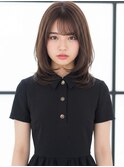 セミロング20代30代ストレートレイヤー前髪なし前髪あり越谷