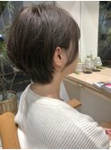 やわらかまんまるショート×ソフトグレージュ
