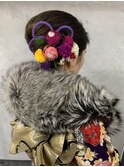 成人式セット 大人アレンジ 夜会巻き