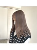 ストレート/セミロング/マットブラウン