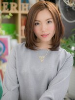 カバーヘア ブリス 川口(COVER HAIR bliss)&nbsp;マットブラウンかきあげバング小顔ミニボブh川口20代30代40代!