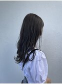 ロングレイヤー グレージュカラー 地毛風カラー