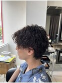 波巻きツイストスパイラルパーマ　刈り上げないマッシュ
