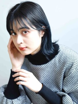 スクエアウーノ 博多(SQUARE＊UNO HAKATA) 外ハネボブ　顔周りレイヤー　シースルーバング　黒髪