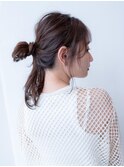 ヘアセット/ミディアムレイヤー/大人可愛い/シースルーバング