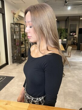 ナンバー(number+) 20代30代大人可愛い艶感ミルクティーベージュケアブリーチ