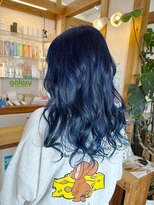 ギャラクシー ヘアードレッサーズ(galaxy hairdressers)&nbsp;ブリーチ１回ネイビーカラーイルミナカラー
