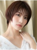 くすみベージュ小顔補正カット美髪丸みショート308W上尾30代40代