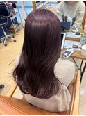 "ピンクカラー" 透明感ブリーチなしピンク