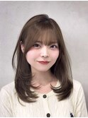 縮毛矯正/くびれヘア/ハイライトカラー/アプリコットオレンジ