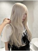 くびれヘア/アプリコットオレンジ/夏のヘアアレンジ/梅田