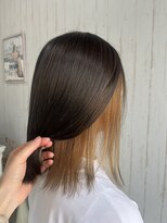 ロア 熊本(LOA)&nbsp;インナーカラー　アッシュブラウン×オレンジ　10代20代30代40代