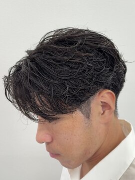 ビカムメンズヘアー 栄店(become men's hair) フェザーパーマ/フェザーショート/センターパート/毛流れ/名古屋