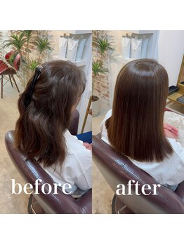 ルウ(Ruu)の写真/【最高級商材を使用の最新技術☆美髪矯正】素髪のような自然な仕上がりに♪