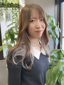 フレーム 博多店(FRAME) 韓国風顔周り×ホワイトピンクインナーカラー【福岡/博多】