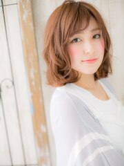 辻堂/髪質改善/ミルクティーピンク☆ふんわりボブパーマb