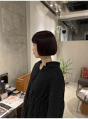 赤ミニボブ