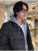 メンズセンターパートパーマハンサムショートパーマメンズ