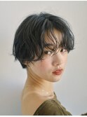 ショートパーマ　に合わせカット顔周りカット
