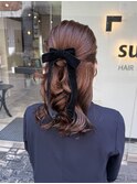 ハーフアップスタイル