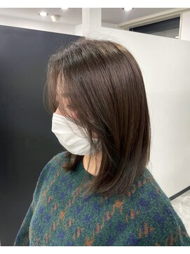 ピリオド 赤坂(Period.) ミディアムヘアーアッシュベージュ髪質改善赤坂見附
