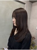 くびれヘア/暗めカラー/アプリコットオレンジ/縮毛矯正