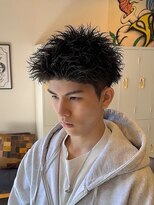 イエローコーン 金沢文庫店(YELLOW CORN)&nbsp;スパイキーパーマ/スパイキーショート/メンズベリーショート眉毛