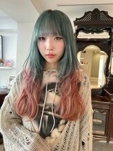 ウル(U’ru) くすみmintgreen × pink beige