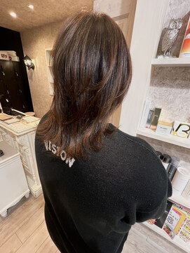 キャアリー(Caary) 福山美容室caaryレイヤーウルフロング髪質改善骨格補正20代30代