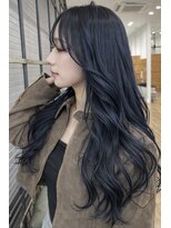 ロックス バイ マグ 松本(rocks BY MAG)&nbsp;10代20代◎艶感ブルーブラックロング×ヨシンモリ