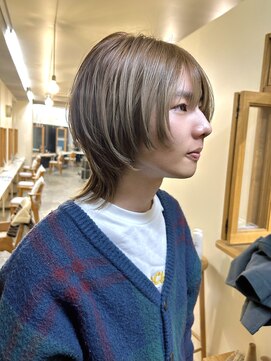 エクテ(ecouter) シャギーウルフハイレイヤーウルフメンズウルフミルクブラウン