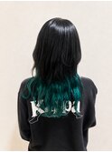 ロングウルフ × ミントインナーカラー