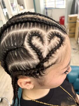 マーメイドヘアー(mermaid hair) ハートコーンロウ+フルコーンロウ
