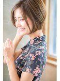 似合わせカットで　小顔前下がりショートボブ