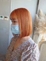 ピンク バイ アンジェリカ 瓢箪山店(PINQ by ANGELICA) #PINQ #ぷつっとボブ #タッセルボブ #オレンジ