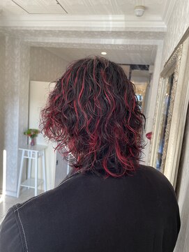 ヘアスタジオ アルス 御池店(hair Studio A.R.S) レッドハイライトウルフ