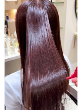 レイ(Lei) 髪質改善 上質ロング縮毛矯正 レッドブラウン