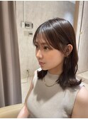レイヤーカット　ミディアムレイヤー　おくれ毛カット