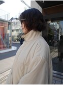 △大人可愛い癖毛風ボブパーマゆるふわパーマミディアムパーマ