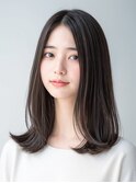 くびれヘア ハイライトカラー アプリコットオレンジ 夏