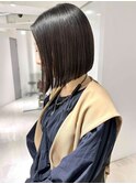 タッセルボブ 切りっぱなしボブ 韓国ボブ 地毛風縮毛矯正 銀座