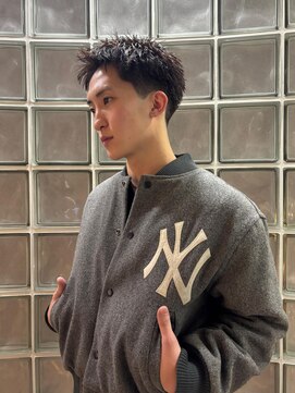 ビビディ バビディ ブー 河原町三条店(Bibbidi.bobbidi.boo) メンズ黒髪短髪 スパイキーショート アップバングショート