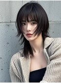 レイヤーボブボブヘアショートウルフパーマウルフボブヨシンモリ