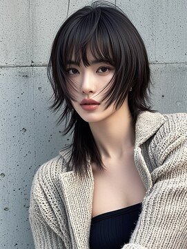 レイヤーボブボブヘアショートウルフパーマウルフボブヨシンモリ